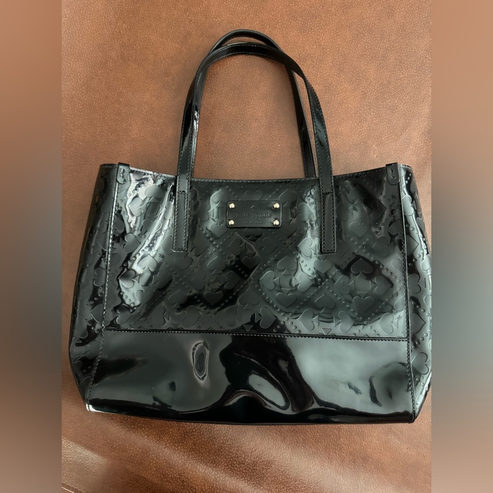 Black Kate Spade patent leather purse